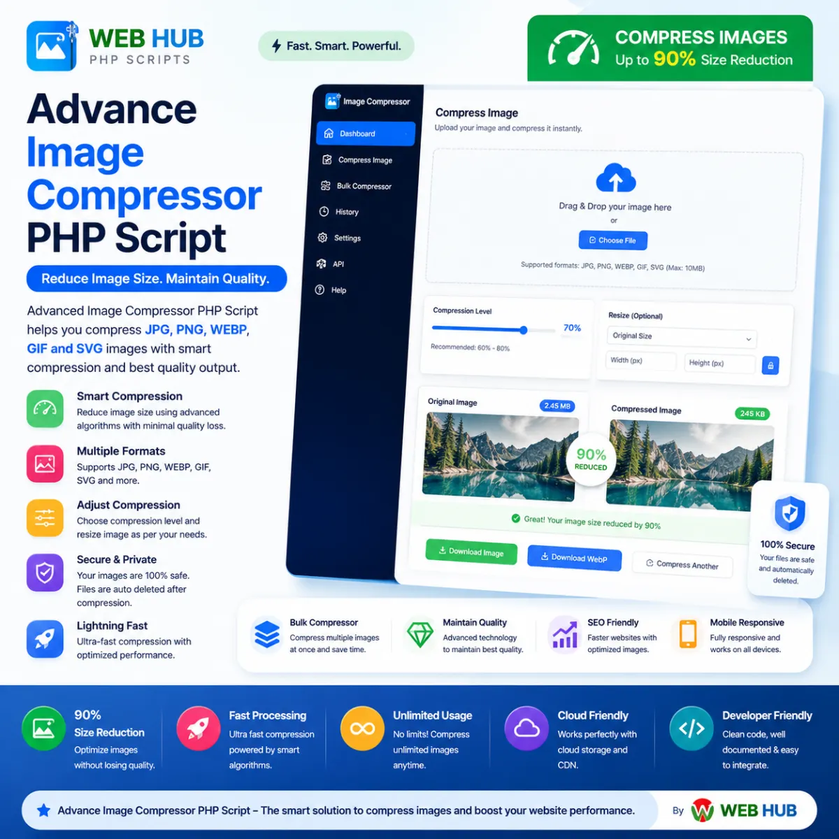 Advance Image Compressor PHP Script