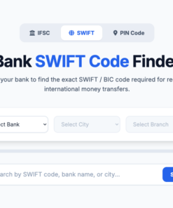 IFSC Code, Swift Code, PIN Code PHP Script