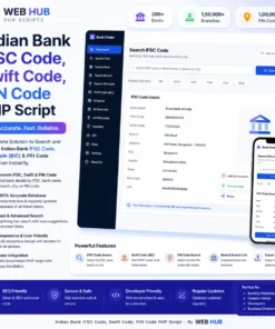 Indian Bank IFSC Code, Swift Code, PIN Code PHP Script
