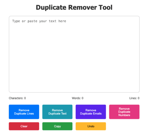 Duplicate Remover Tool