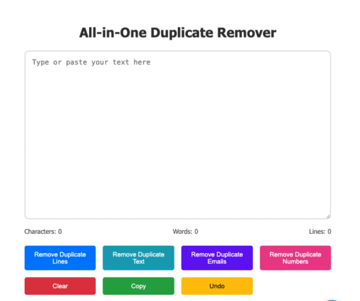 All-in-One Duplicate Remover – PHP Script for Text Cleanup