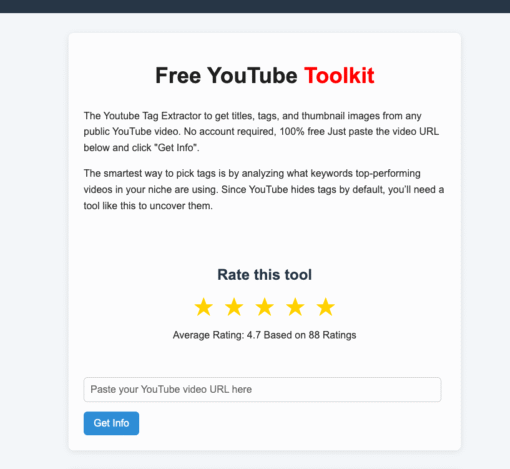 YouTube Video Tag Extractor