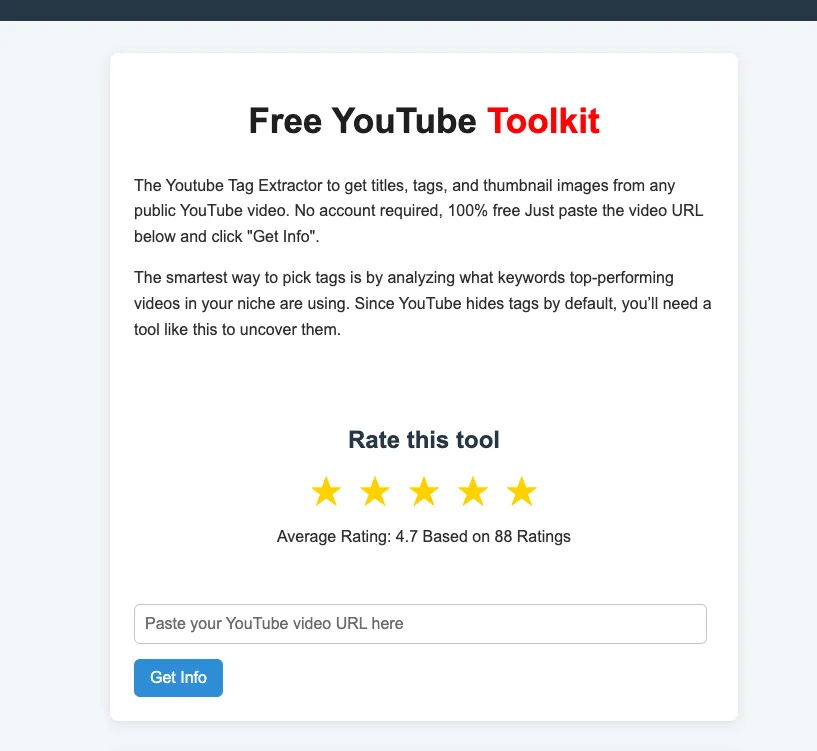 YouTube Video Tag Extractor