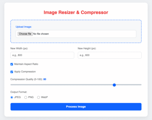 Image Resizer & Compressor PHP Script