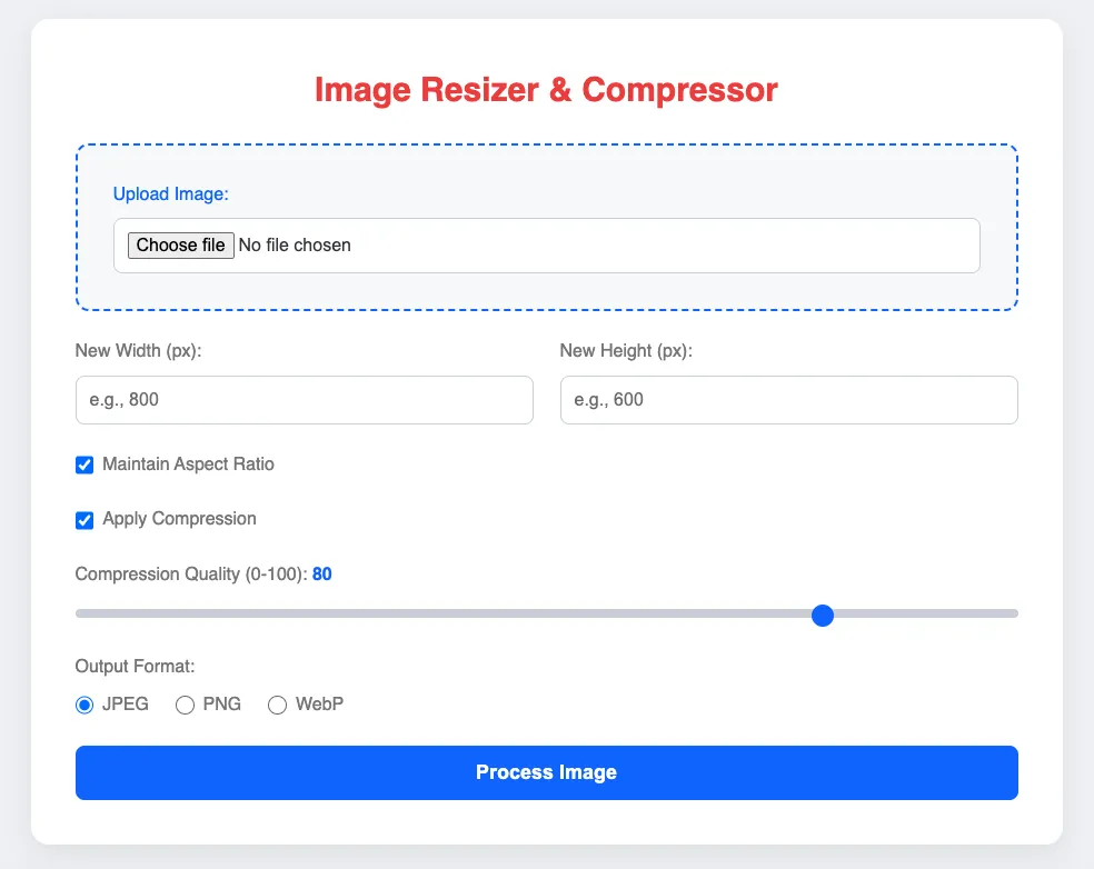 Image Resizer & Compressor PHP Script