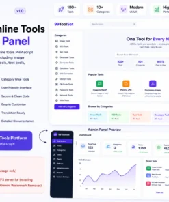 99ToolSet – All-in-One Online Tools With Admin Panel