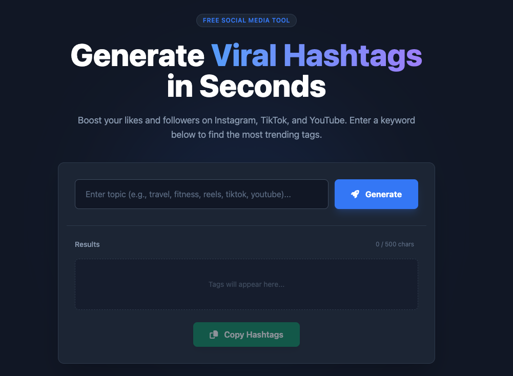 Instagram Reels & Trending Hashtag Generator