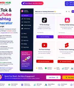 TikTok & YouTube Hashtag Generator PHP Script
